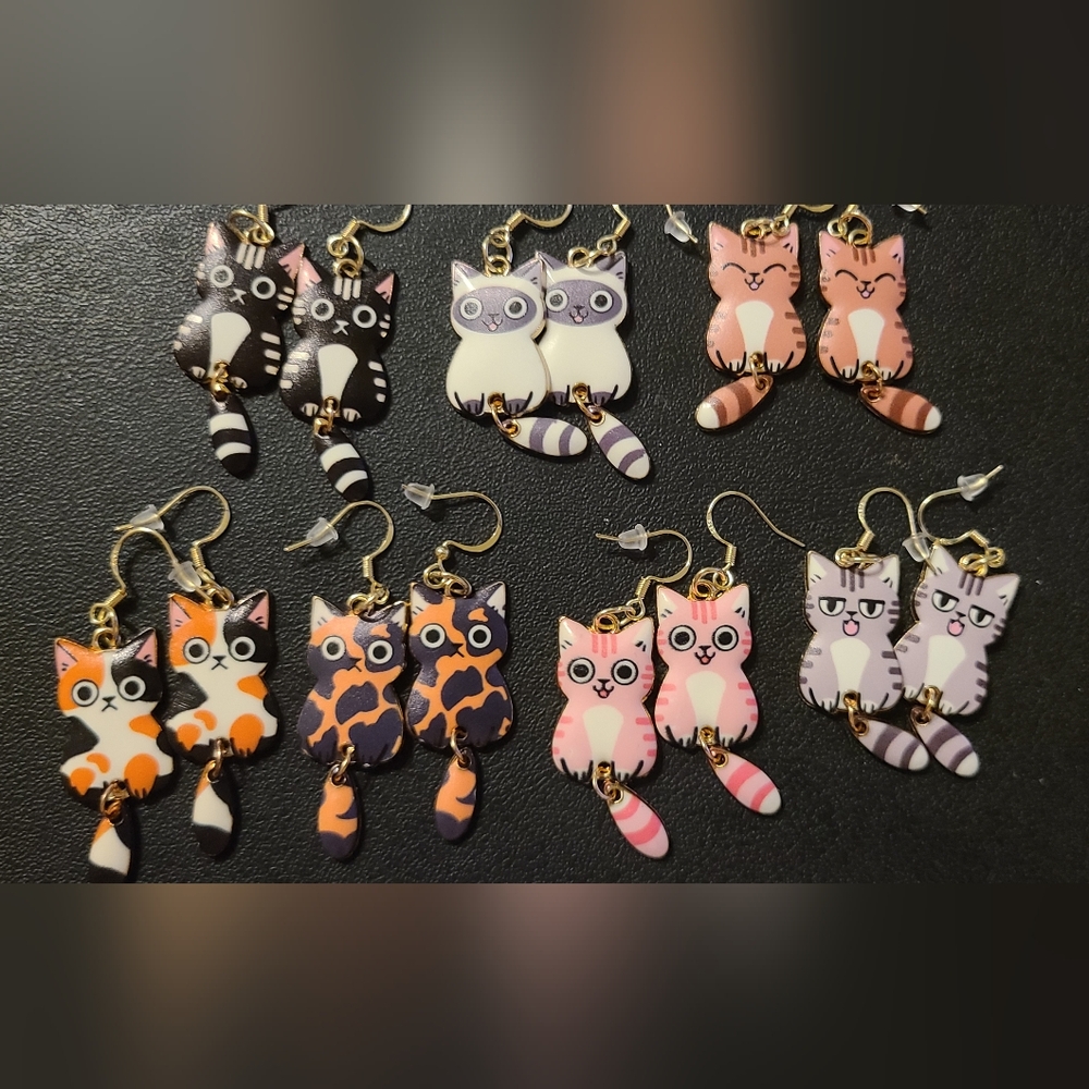 Hand Crafted Cat Earrings